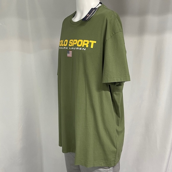 NWT XL Polo Ralph Lauren Crewneck Graphic T-shirt Polo Sport Olive Green - Picture 3 of 6